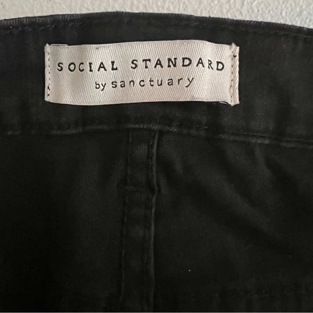 Social Standard by Sanctuary Jeans Women's Size 8 Camo Black Ankle Skinny - Picture 8 of 12